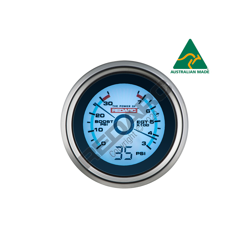 EGT & BOOST PRESSURE 52MM GAUGE WITH OPTIONAL OIL PRESSURE DISPLAY
