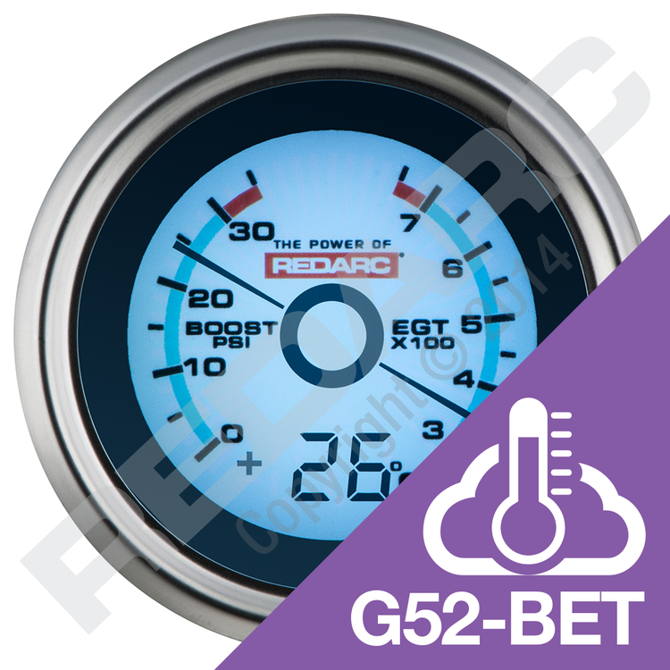 EGT & BOOST PRESSURE 52MM GAUGE WITH OPTIONAL TEMPERATURE DISPLAY